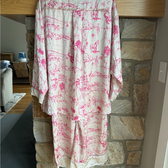 NWOT Free People western print pajama set in pink size XL - Picture 14 of 15